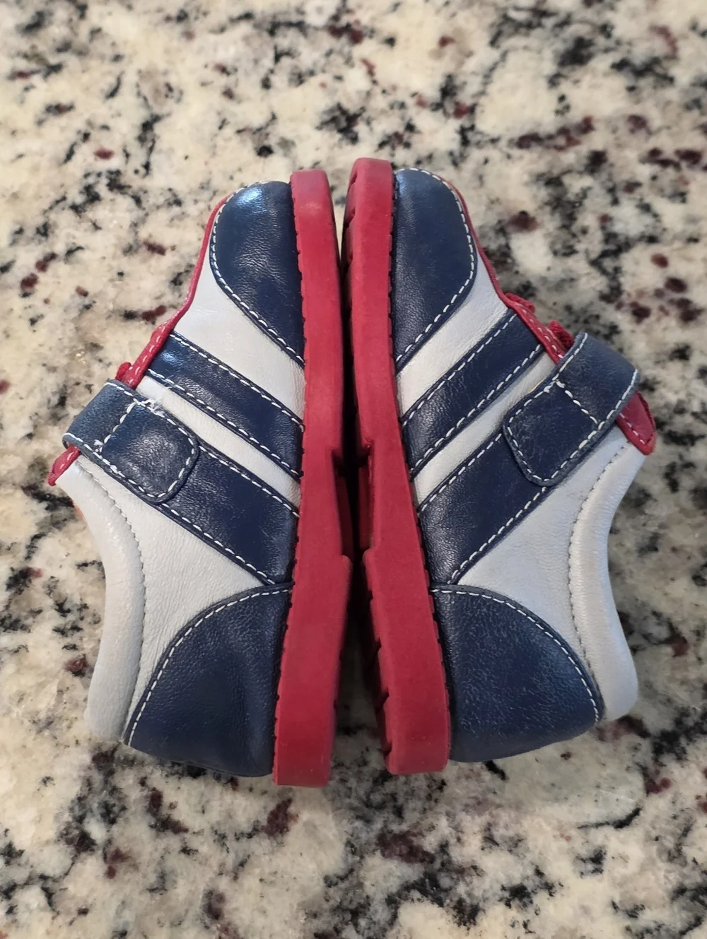 See Kai Run Toddler Red, Navy & Gray Leather Sneakers Size 3c